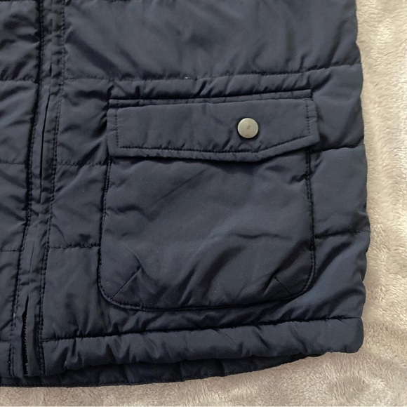 Gymboree Navy Blue Fleece Lined Puffer Vest Boys Large 10 12 Full Zip - Picture 3 of 7